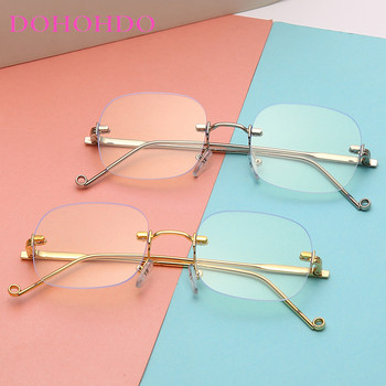 Blue Light Blocking Glasses για Ανδρικά Γυαλιά 2023 Rimless Square Γυαλιά Υπολογιστή Σκελετός Γυναικεία Διαφανής Φακός Γυαλιά Gaming Oculos