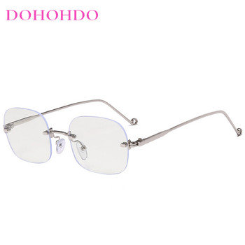 Блокиращи синя светлина очила за мъже 2023 Квадратни рамки за компютърни очила без рамки Дамски прозрачни лещи Геймърски очила Oculos