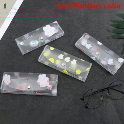 Didelis skaidrus akinių dėklas Matinis PVC akinių dėklas Studentų trumparegystė akinių dėžutė saulės akinių dėklas Mielas animacinis filmas gyvūnas vaisius