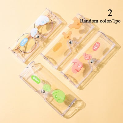 Didelis skaidrus akinių dėklas Matinis PVC akinių dėklas Studentų trumparegystė akinių dėžutė saulės akinių dėklas Mielas animacinis filmas gyvūnas vaisius