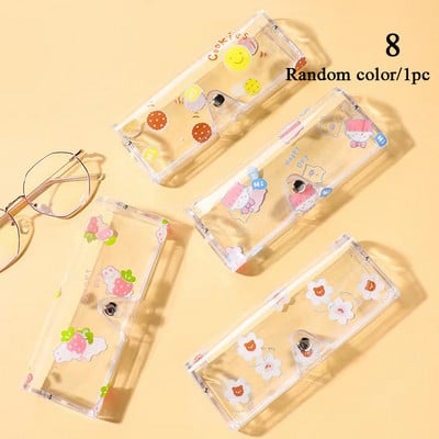 Didelis skaidrus akinių dėklas Matinis PVC akinių dėklas Studentų trumparegystė akinių dėžutė saulės akinių dėklas Mielas animacinis filmas gyvūnas vaisius