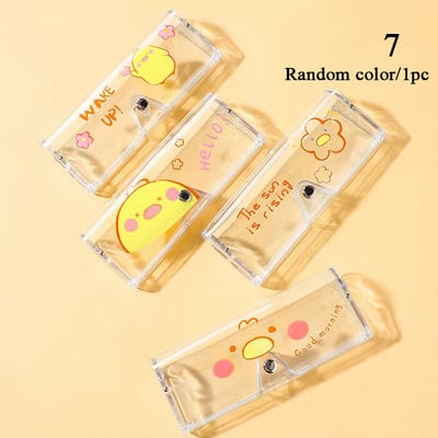 Didelis skaidrus akinių dėklas Matinis PVC akinių dėklas Studentų trumparegystė akinių dėžutė saulės akinių dėklas Mielas animacinis filmas gyvūnas vaisius