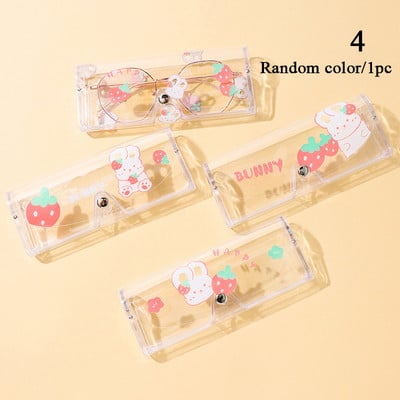 Didelis skaidrus akinių dėklas Matinis PVC akinių dėklas Studentų trumparegystė akinių dėžutė saulės akinių dėklas Mielas animacinis filmas gyvūnas vaisius