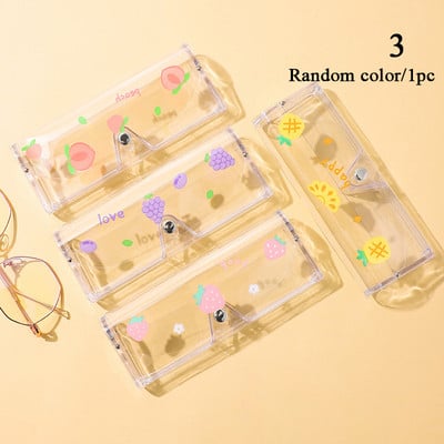 Didelis skaidrus akinių dėklas Matinis PVC akinių dėklas Studentų trumparegystė akinių dėžutė saulės akinių dėklas Mielas animacinis filmas gyvūnas vaisius