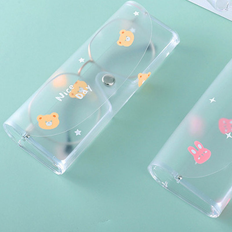 Didelis skaidrus akinių dėklas Matinis PVC akinių dėklas Studentų trumparegystė akinių dėžutė saulės akinių dėklas Mielas animacinis filmas gyvūnas vaisius