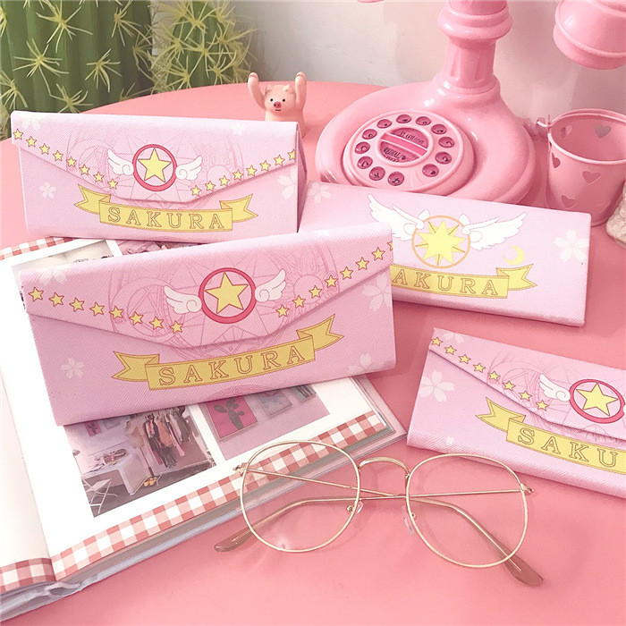 Rožinis mielas kūrybingas asmenybes nešiojamas sulankstomas trikampis akinių dėklas Unisex laikiklis nešiojimo dėžutė akinių priedai