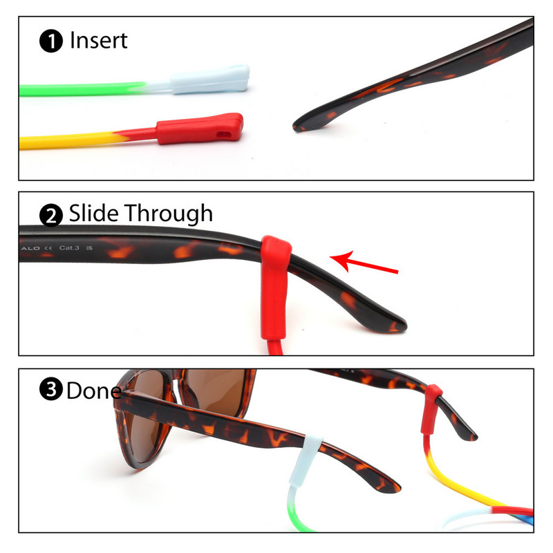 JM Elastsed Silikoonprillid Rihm Mehed Naiste Veekindlad Päikeseprillid Aksessuaarid Kett Spordiprillid Trossid Juhtmehoidja Paelad