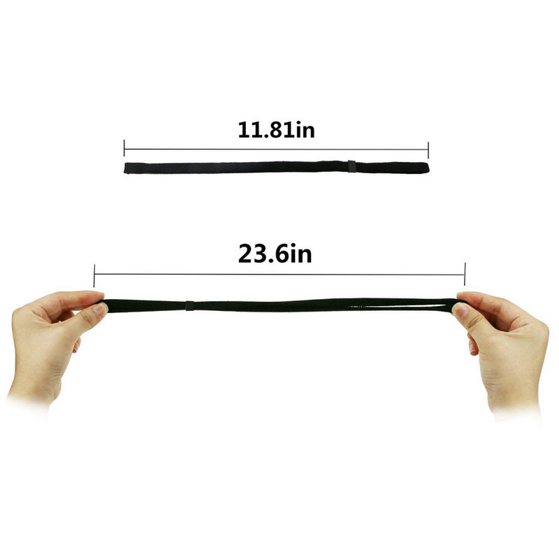 Podesivi držač za naočale, univerzalni držač za naočale od užeta, sportski uniseks remen za držač sunčanih naočala, set od 6 (crni)