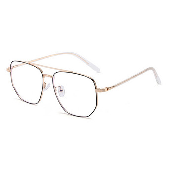 Γυαλιά Blue Light για γυναίκες Υψηλής ποιότητας ρετρό γυαλιά οράσεως διπλής δέσμης με μεταλλικό σκελετό Διαφανή Blue Ray γυαλιά υπολογιστή μοντέρνα