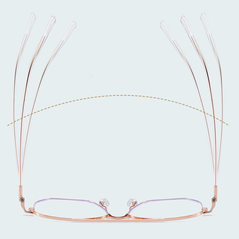 Zilas gaismas brilles sievietēm Augstākās klases dubultā staru retro brilles ar metāla rāmi caurspīdīgs Blue Ray datora brilles moderns