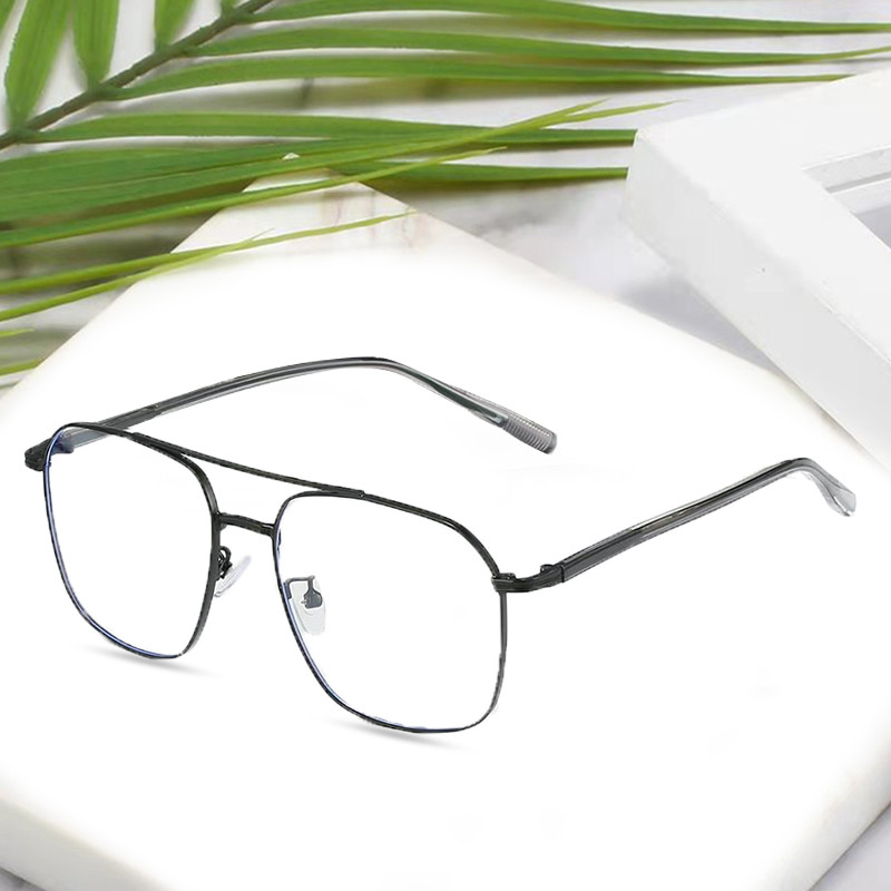 Zilas gaismas brilles sievietēm Augstākās klases dubultā staru retro brilles ar metāla rāmi caurspīdīgs Blue Ray datora brilles moderns