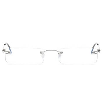 Майски цветя Anti-Blue Очила за четене без рамка Квадратни метални очила за пресбиопия с калъф Очила Мъжки очила за зрение Plus+4