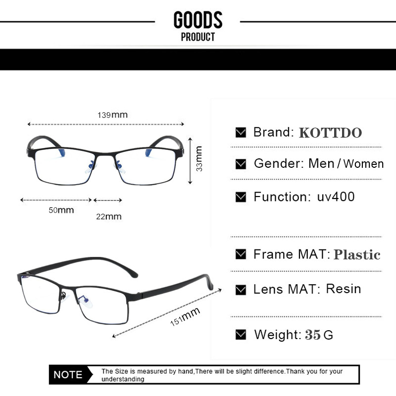 KOTTDO Vintage kvadratni optički okviri za naočale Metalni muški modni klasični poslovni prozirni okviri za naočale oculos