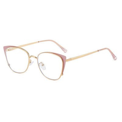 Uued kassisilmade antisinised heledad prillid naistele, metallist vedrujalg, prilliraam, optilised arvutiprillid, hulgimüük