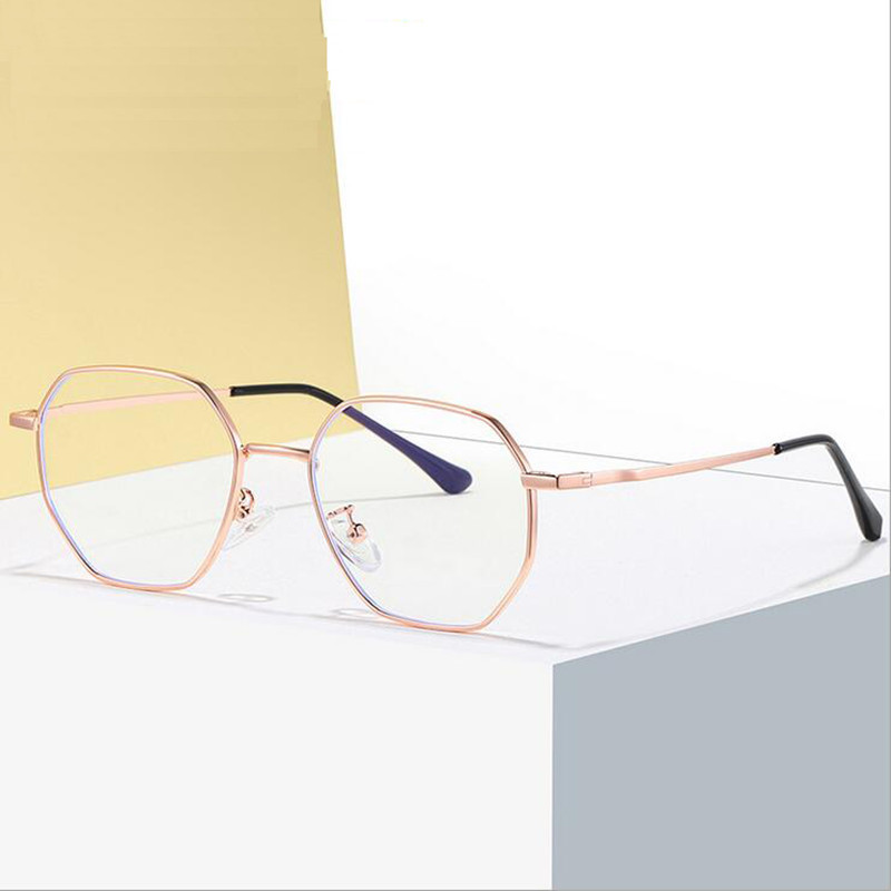 Unisex metalne nepravilne naočale koje blokiraju plavu svjetlost, ravne naočale protiv plave svjetlosti, ženske računalne naočale A641