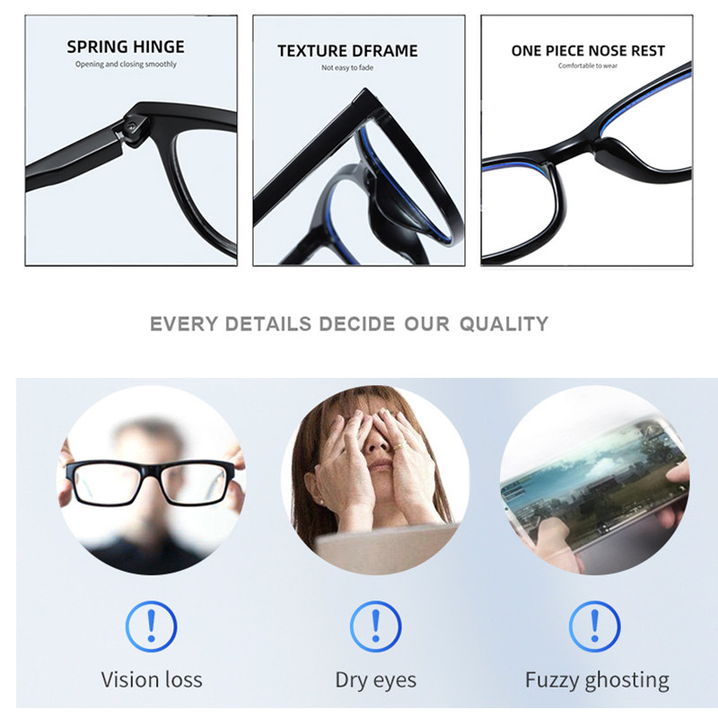 2022 plastikust sinise kiirtevastased prillid, naiste ja meeste sinist kiirt blokeerivad arvutimänguprillid, retseptiga lühinägelikkuse optilised raamid A3003