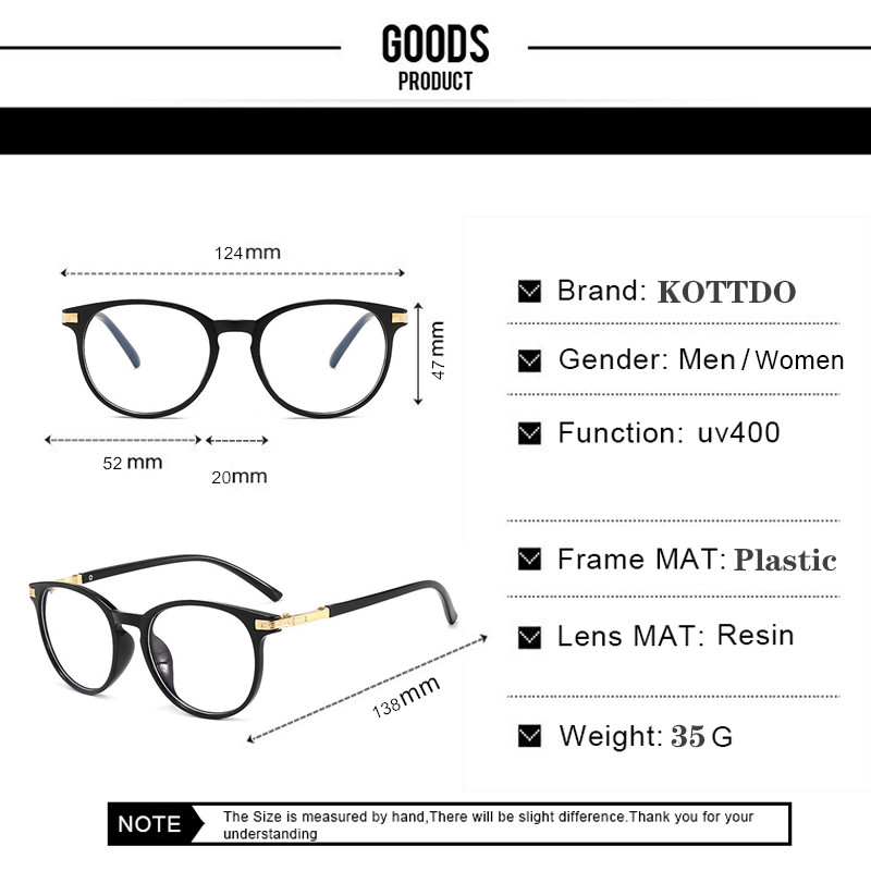 KOTTDO Modne ženske prozirne naočale za naočale Muški okvir za računalne naočale Anti-plave optičke prozirne leće Mtopia naočale
