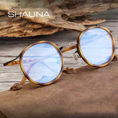 SHAUNA Anti-Blue Light Retro TR90 Дамски кръгли рамки за очила Уникален дизайн Модни мъжки оптични очила