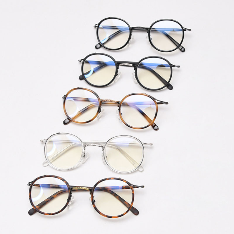 SHAUNA Anti-Blue Light Retro TR90 Дамски кръгли рамки за очила Уникален дизайн Модни мъжки оптични очила