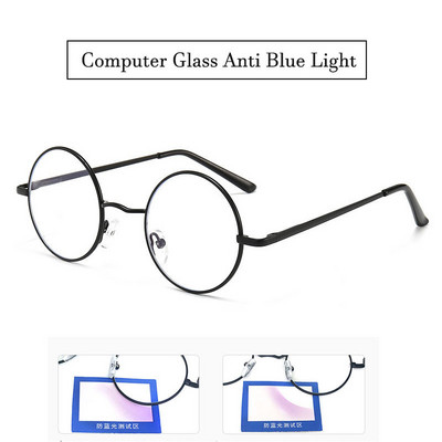 Retro Vintage mänguarvuti prillid naistele Meestele Anti-sinine hele metallraamiga läbipaistev lääts Ümmargused prillid Prillid