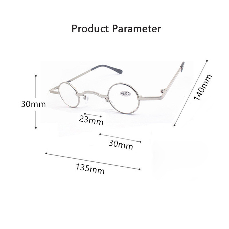 Zilead Vintage Mini Round Frame Очила за пресбиопия Метална рамка Модни удобни за жени Мъже Унисекс +1.0+1.5+2.0+2.5+3.0+3.5