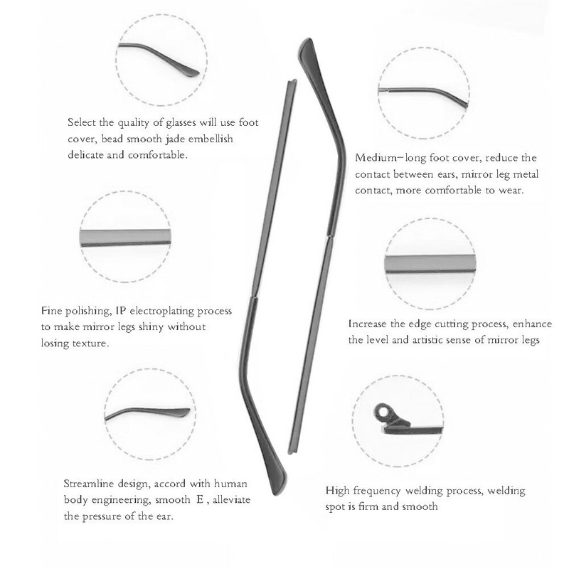 1 pora metalinių akinių šventyklos rankos pakeitimo akinių kojos ausų rankenos kabliukas skaitymui akiniams nuo saulės Akiniai trumparegystė akiniai akiniai