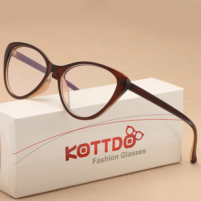 Kottdo Vintage Ochelari de vedere de pisică Ramă Ochelari de vedere Ochelari de vedere din plastic optic Ochelari clari Bărbați Ochelari de miopie pentru ochelari unisex