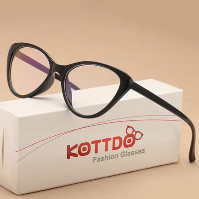 Kottdo Vintage Ochelari de vedere de pisică Ramă Ochelari de vedere Ochelari de vedere din plastic optic Ochelari clari Bărbați Ochelari de miopie pentru ochelari unisex