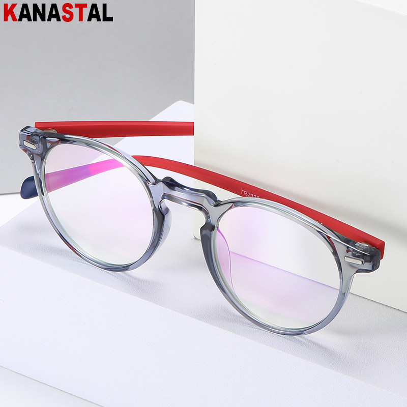 Ženske naočale za blokiranje plave svjetlosti, retro muške kompjutorske TR90 okrugli okvir za naočale Anti-Ray dioptrijske naočale
