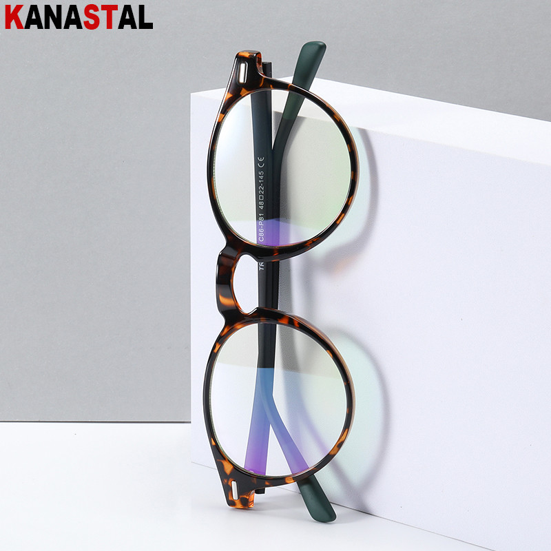 Ženske naočale za blokiranje plave svjetlosti, retro muške kompjutorske TR90 okrugli okvir za naočale Anti-Ray dioptrijske naočale