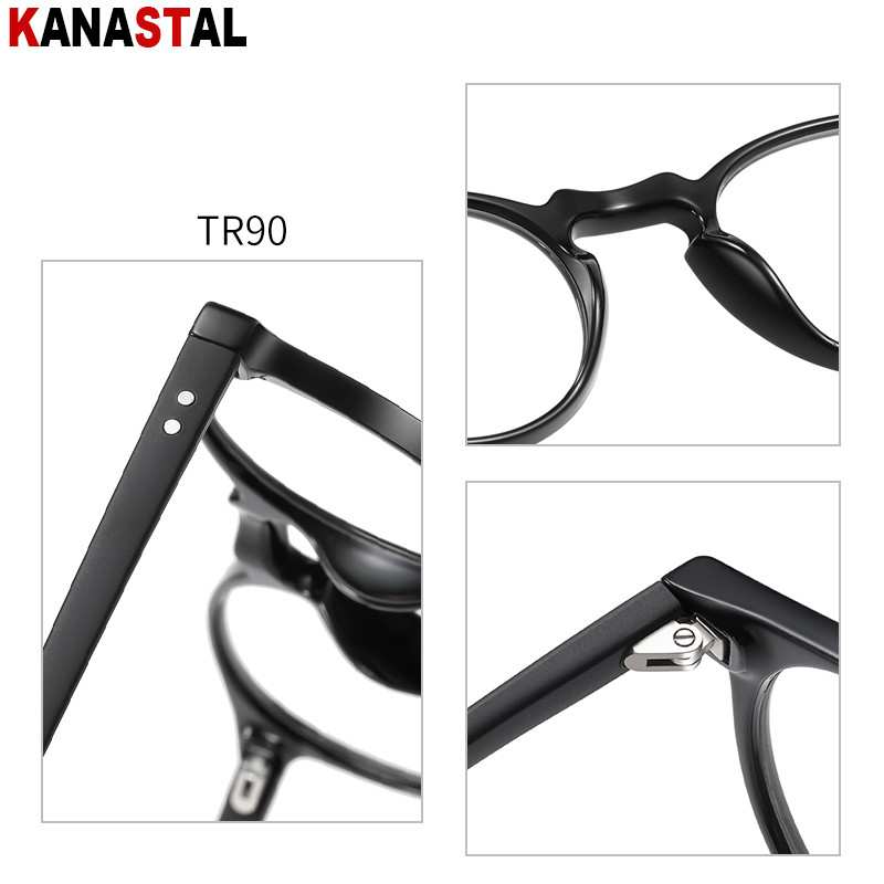 Ženske naočale za blokiranje plave svjetlosti, retro muške kompjutorske TR90 okrugli okvir za naočale Anti-Ray dioptrijske naočale