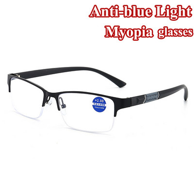Félkeretes olvasási rövidlátó szemüvegek Klasszikus férfi üzleti rövidlátás szemüvegek Ultrakönnyű rövidlátó szemüvegek női dioptria 0-6,0