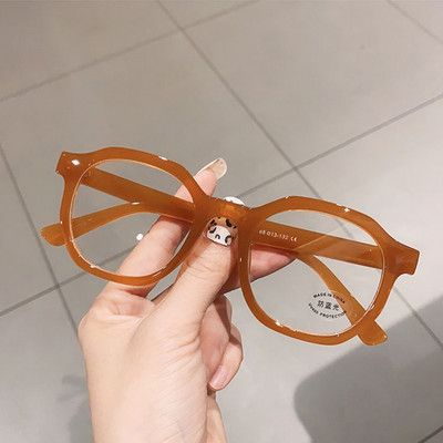 SO&EI Fashion Irregular Square Women Optical Glasses Frame Clear Anti-Ray Lens Eyewear Vintage Men Wine Red Champagne Frame