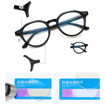 SO&EI Fashion Round Anti-Blu-Ray Women Glasses Frame Vintage Men Optical Frame Clear Lens Nails Eyewear Компютърни очила