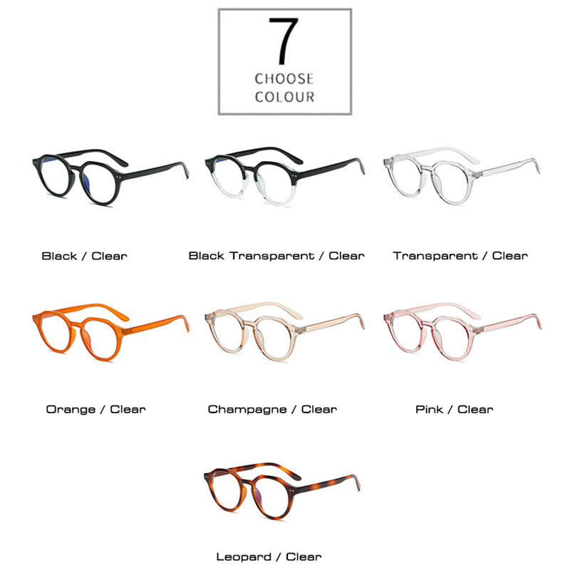 SO&EI Modni Okrugli Anti-Blu-Ray Ženski okviri za naočale Vintage Muški optički okvir Prozirne leće Nokti Naočale Računalne naočale