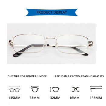 Ретро очила за четене Дамски квадратни метални рамки Истински стъклени лещи Мъжки очила с пресбиопия Очила против надраскване 0 до +4.0