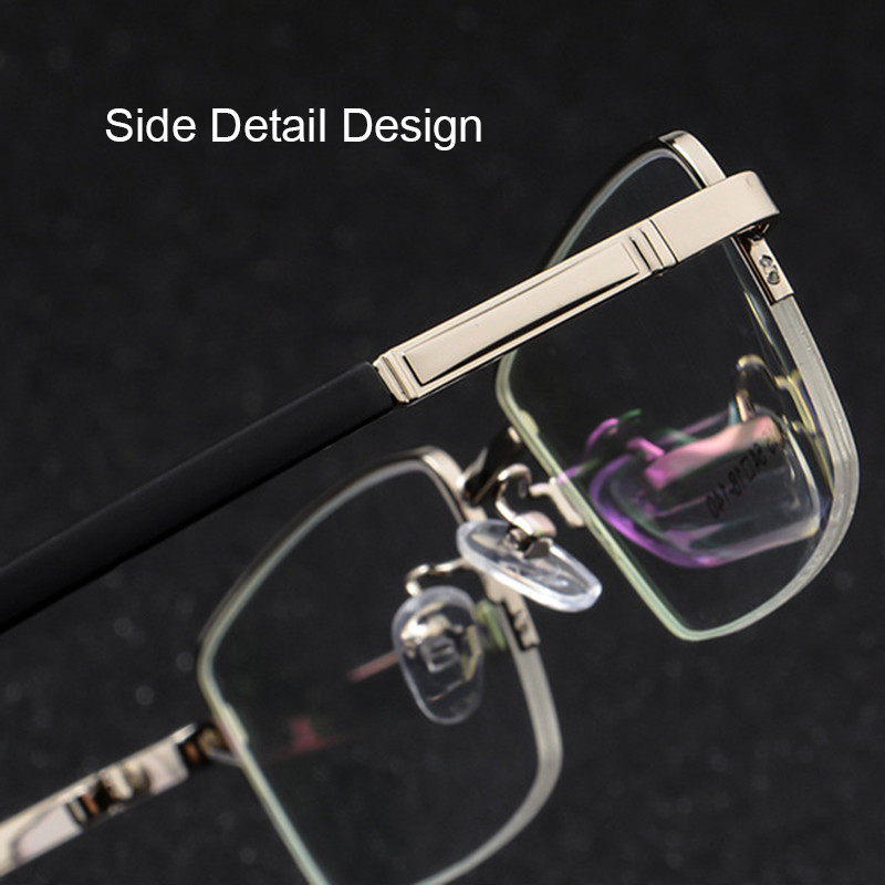 Γυαλιά UVLAIK από κράμα τιτανίου Σκελετός Ανδρικά Γυαλιά Γυαλιών Επαγγελματικής Μισής Σκελετού Ανδρικά Διαφανή Οπτική Μυωπία Συνταγογραφούμενα γυαλιά