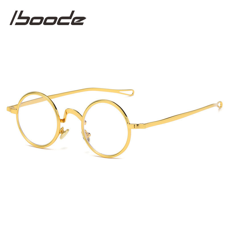 iboode Classic Metal Round Vintage Glasses Frame Men Optical Anti-blue Light Eyewear Мъжки Женски Ретро Clear Len Eyewear 2021