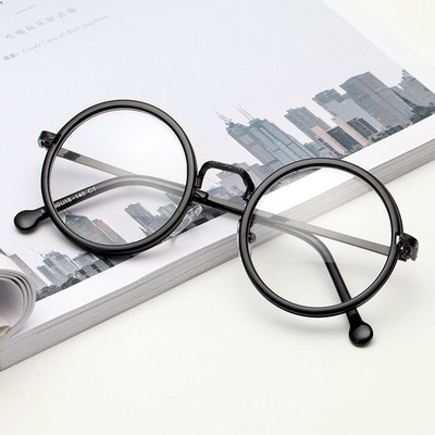 Ретро кръгли рамки за очила Жени Мъже Прозрачни лещи Рамки за очила за късогледство Прозрачни оптични диоптрични очила Очила