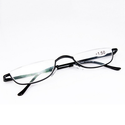 Seemfly Fashion Style male poluokvirne naočale za čitanje Ultralake prozirne naočale za dalekovidnost prijenosni dar za starije muškarce i žene