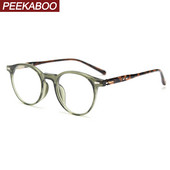 Peekaboo TR90 okrugli okvir za naočale muške prozirne leće muške zeleno sive optičke naočale za žene acetat opruga šarke ženske