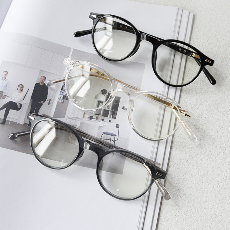 Peekaboo TR90 okrugli okvir za naočale muške prozirne leće muške zeleno sive optičke naočale za žene acetat opruga šarke ženske
