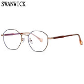 Swanwick πολύγωνο μεταλλικά γυαλιά αντι μπλε φωτός οπτικά ανδρικά μπλε μαύρα ροζ ρετρό λεπτά γυαλιά γυναικεία μόδα για unisex υπολογιστή