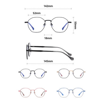 Swanwick полигон метални очила против синя светлина оптични мъжки сини черни розови ретро тънки очила дамска мода за компютър унисекс