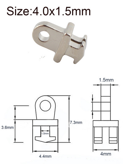50tk 3x1,2mm 3,5x1,5mm 4x1,5mm ühe hingega plastikraami jaoks, purunenud esihinge asendusatsetaatklaasid, hinge remondiosa