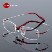 UVLAIK Alloy Titanium Eyeglasses Frames Women Men Гъвкава оптична рамка Без рамки Очила с рецепта Очила без рамки