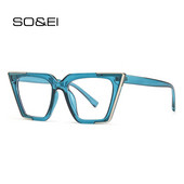SO&EI Retro Cat Eye Clear Anti-Blu-Ray Naiste prilliraam Mood Vedruliigend Optiline Meeste Sinine Roheline Prilliraam