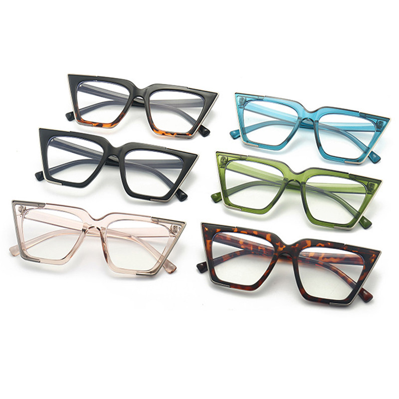 SO&EI Retro Cat Eye Clear Anti-Blu-Ray Naiste prilliraam Mood Vedruliigend Optiline Meeste Sinine Roheline Prilliraam