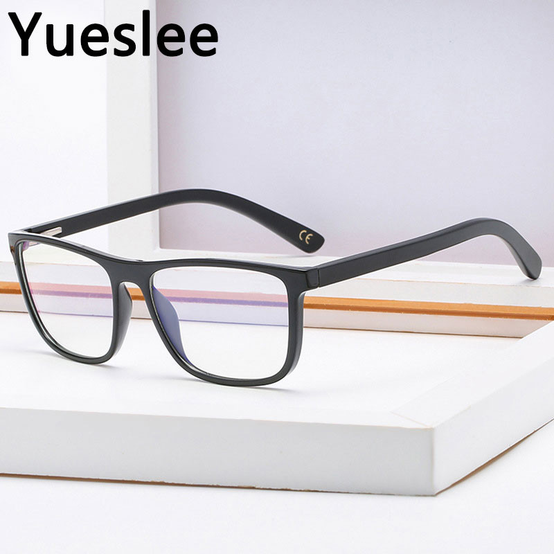 49775 Πλαστικό Titanium Anti Blue Light Ρετρό Τετράγωνα Γυαλιά Σκελετός Ανδρικά Γυναικεία Οπτικά Μόδα Γυαλιά Υπολογιστή