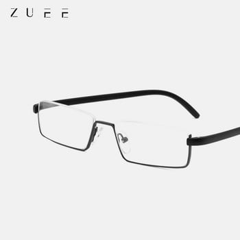 Очила за четене TR90 Неръждаема стомана Половина рамка Антирефлексна Унисекс Жени Мъже Оптично огледало Пресбиопия Калъф за очила